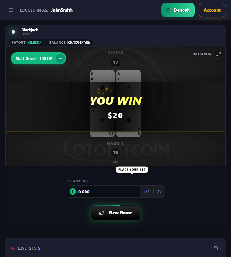 Lotobitcoin website preview