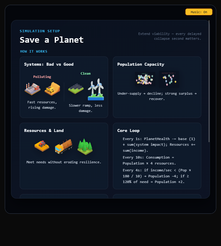 Save a Planet website preview